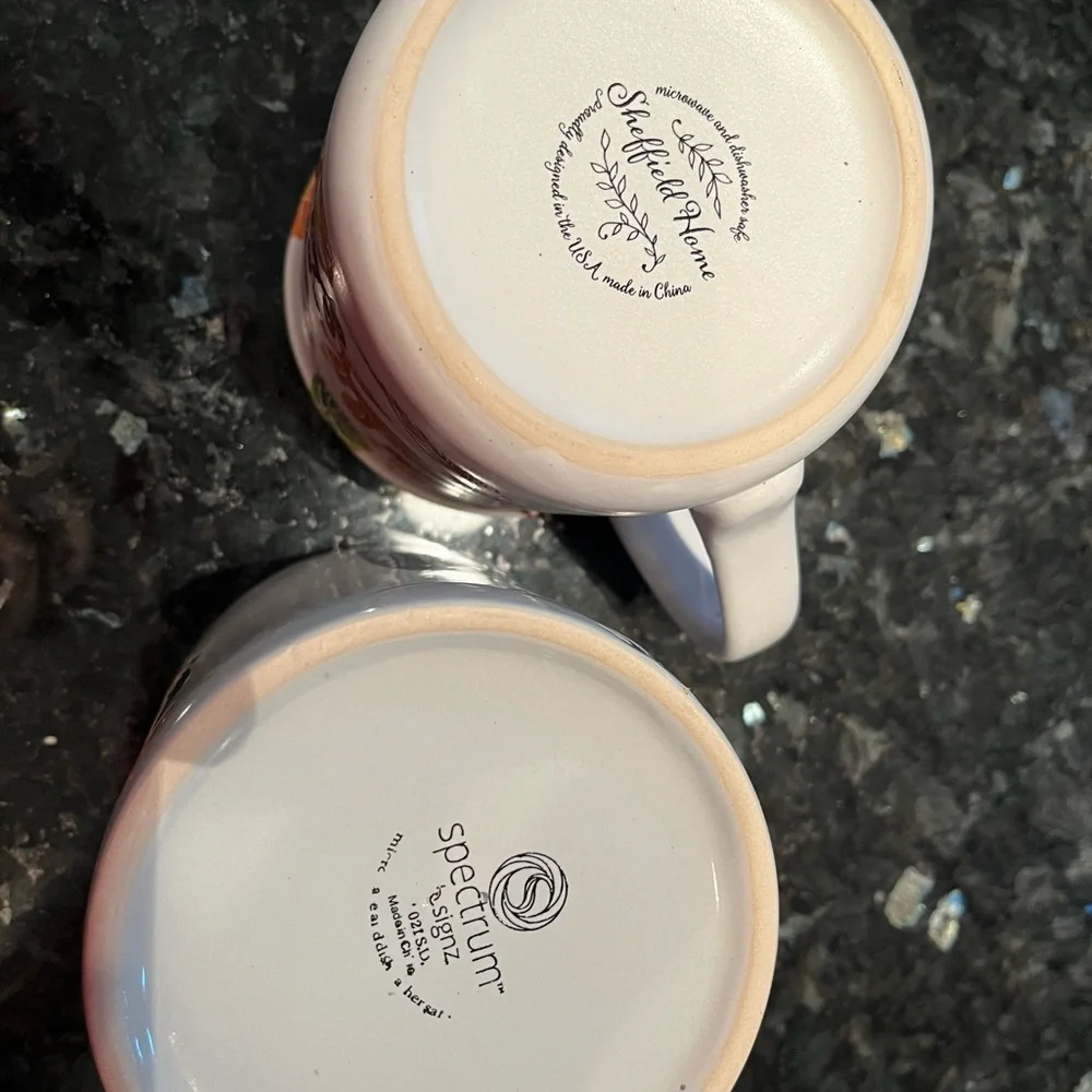 Autumn Leaves and Halloween Cats Mug Set - Orange and White - Picture 4 of 4